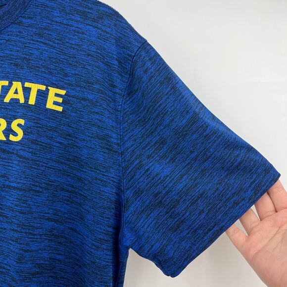 NBA LARGE Unisex Blue Fitted Golden State Warriors Basketball Tee Shirt T-Shirt - Picture 4 of 8